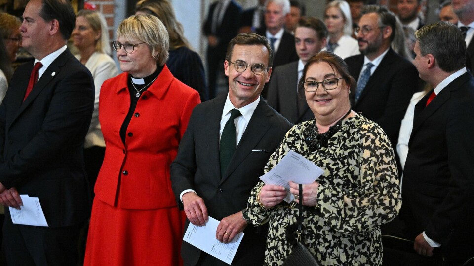 Statsminister Ulf Kristersson (M) och talman Andreas Norléns fru Helena Norlén.