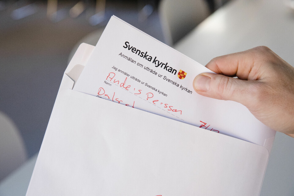 Blankett för att gå ur Svenska kyrkan finns att ladda ner på svenskakyrkan.se.Foto: Foto: Marcus Gustafsson Blankett för att gå ur Svenska kyrkan