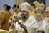 Ukrainas ortodoxa kyrkas ledare metropoliten Epifanius med den ekumeniska patriarken Bartolomeus I av Konstantinopel,