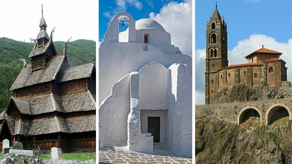 Norge, Grekland och Frankrike är ett par av destinationerna om du vill se ett par av världens vackraste kyrkor enligt Architectural Digest.