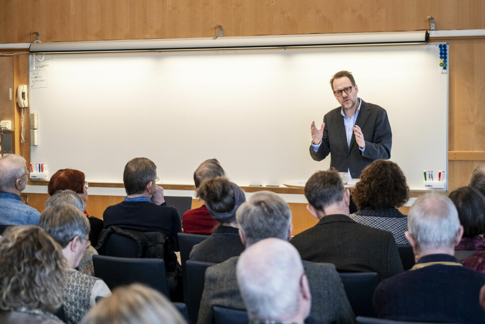 Stockholms domprost Jonas Eek talade om Martin Lönnebos religionspedagogik under symposiet.