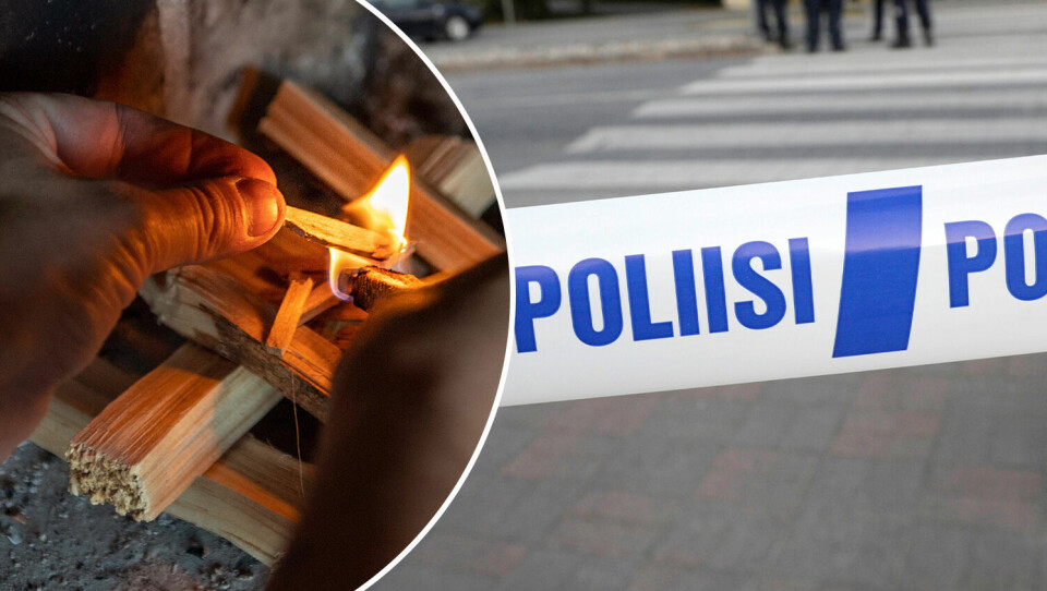 Polisen misstänker att det handlar om en anlagd brand och har gått ut med signalement på den misstänkte mannen. Finland