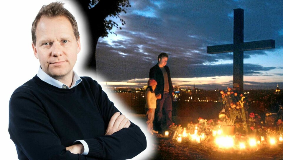 Estoniakorset vid Ersta kyrka. Efter Estoniakatastrofen öppnade Ersta sina portar för överlevare och för anhöriga som mist någon.