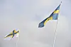 Sverigefinska och svenska flaggan.