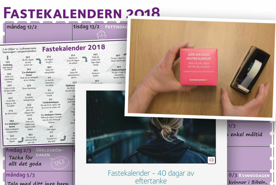 Här är kalendrarna som vägleder under fastan