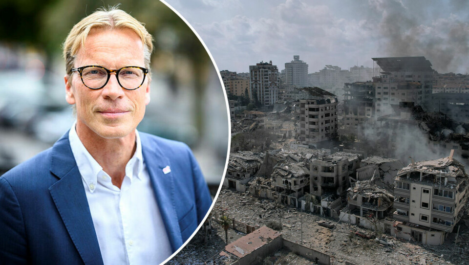 Till höger: Byggnader i Gaza som blivit beskjutna i en israelisk attack. Act Svenska kyrkan stöttar sedan lång tid tillbaka palestinska organisationer som verkar både på Västbanken och i Gaza. Erik Lysén