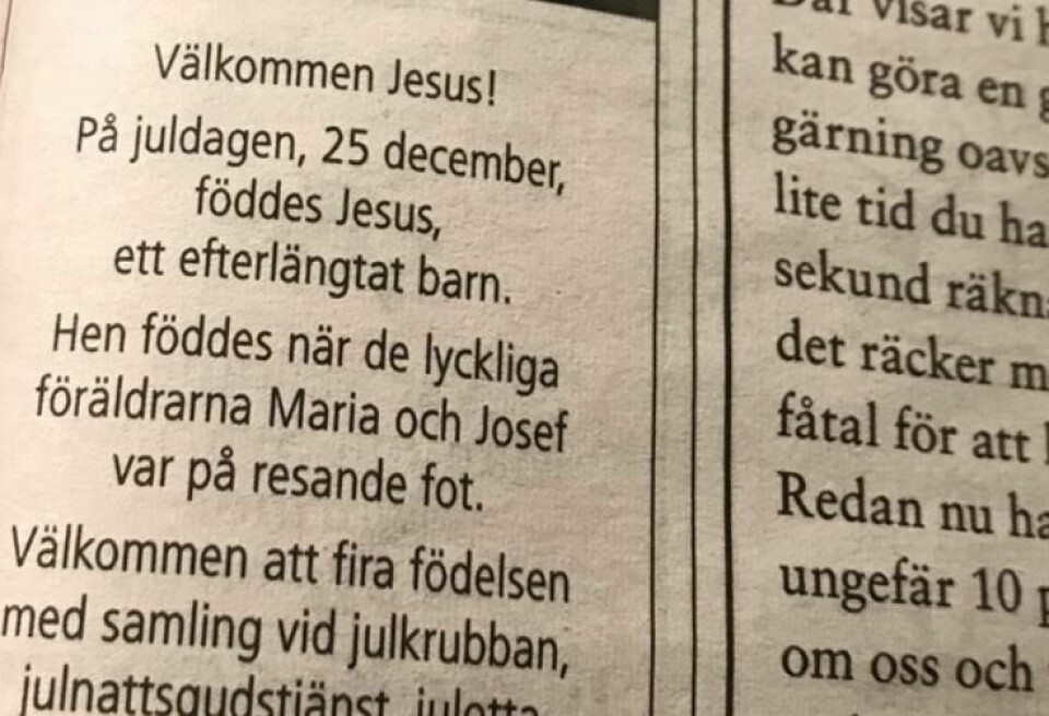 Kallade Jesus 'hen' i annons - fick starka reaktioner