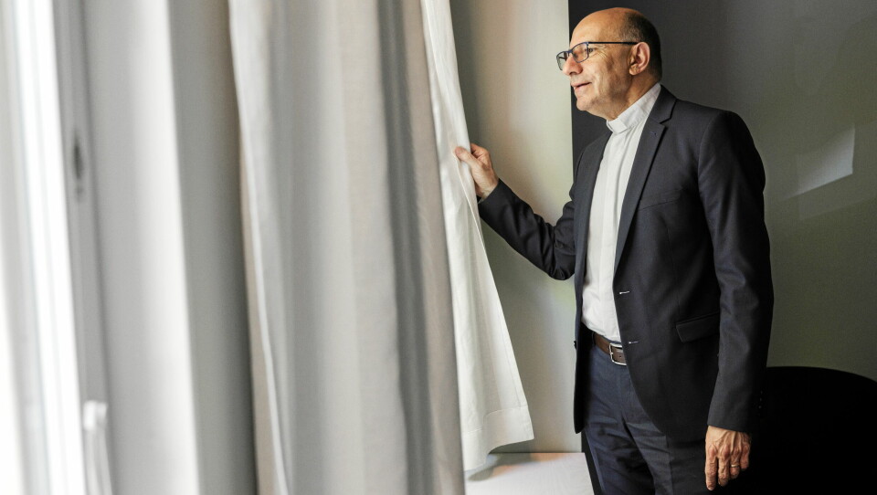 Rev Dr Mitri Raheb på besök i Uppsala.