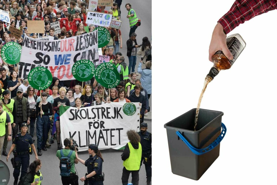 Demonstrationen Global Strike for Future går från Humlegården till Kungsträdgården i Stockholm.
