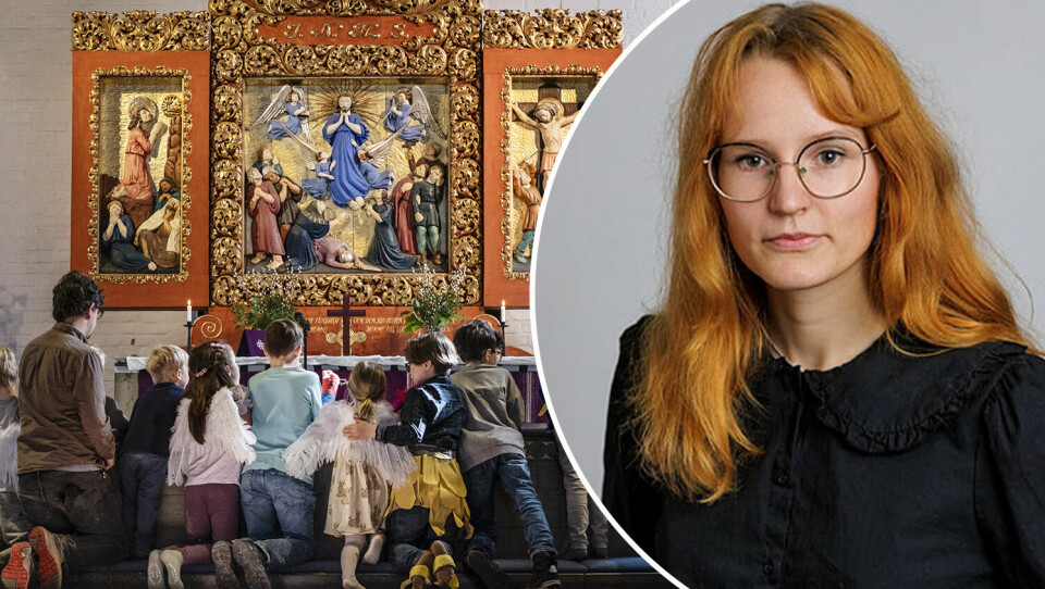 Kyrkan gör väldigt mycket bra för barnfamiljer. Bilden från en barngudstjänst i Masthuggskyrkan i Göteborg. Fanny Willman