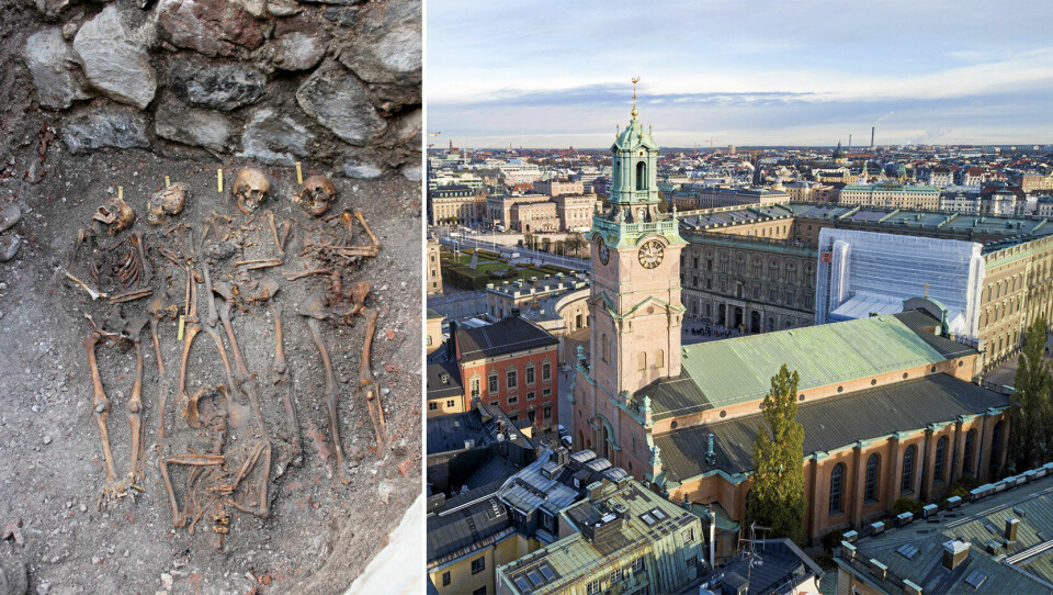 Kvarlevorna har hittats vid en utgrävning nära Storkyrkan som hovet tagit initiativ till.