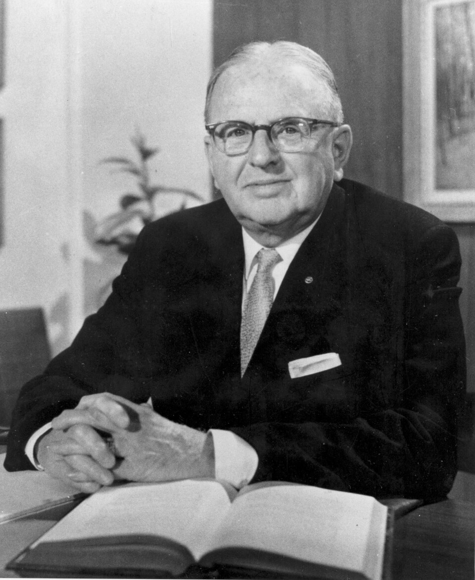 Norman Vincent Peale 1968 under hans tid som framgångsrik författare.