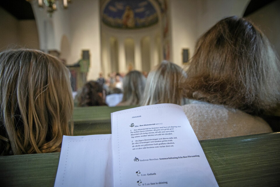 Skolavslutning i Boo kyrka.