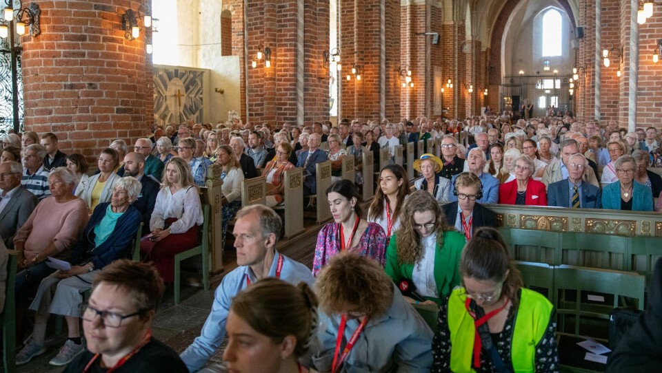 Strängnäs domkyrka var fylld till sista plats under högtidssammankomsten. Efteråt fortsatte staden Strängnäs firandet vid Mälarens strand.